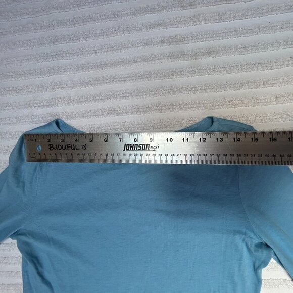 TSE Women's Top 3/4 Sleeve Knit Cotton Round Neck T-Shirt Blue Size Small - Picture 5 of 9